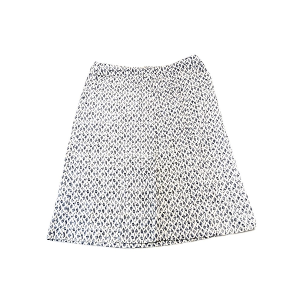 CJ Banks White Geometric Print Skirt‎ Pockets Knee Length 12
